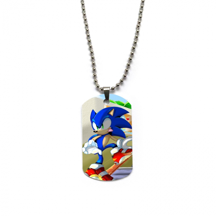 Sonic The Hedgehog Anime double-sided full color printed military brand necklace price for 5 pcs