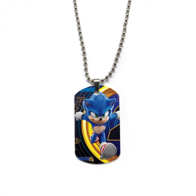 Sonic The Hedgehog Anime double-sided full color printed military brand necklace price for 5 pcs