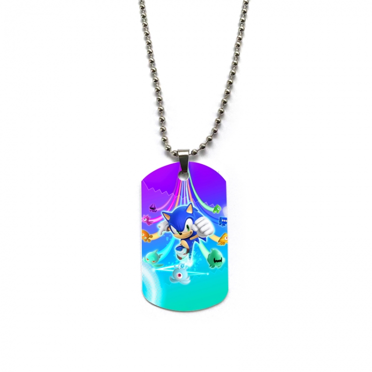 Sonic The Hedgehog Anime double-sided full color printed military brand necklace price for 5 pcs