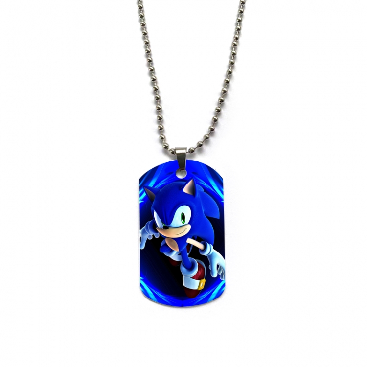 Sonic The Hedgehog Anime double-sided full color printed military brand necklace price for 5 pcs