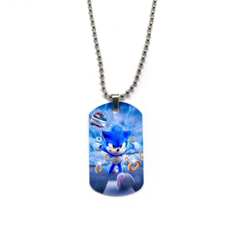 Sonic The Hedgehog Anime double-sided full color printed military brand necklace price for 5 pcs