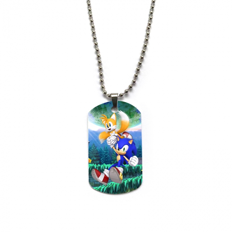 Sonic The Hedgehog Anime double-sided full color printed military brand necklace price for 5 pcs