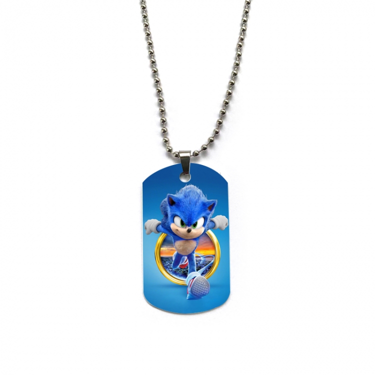 Sonic The Hedgehog Anime double-sided full color printed military brand necklace price for 5 pcs