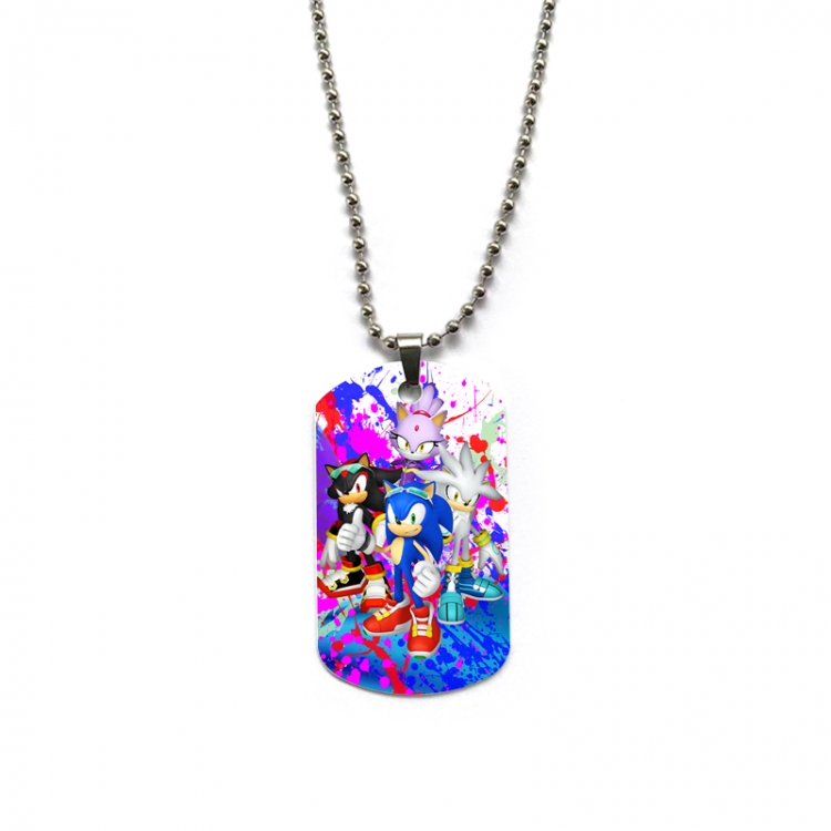 Sonic The Hedgehog Anime double-sided full color printed military brand necklace price for 5 pcs