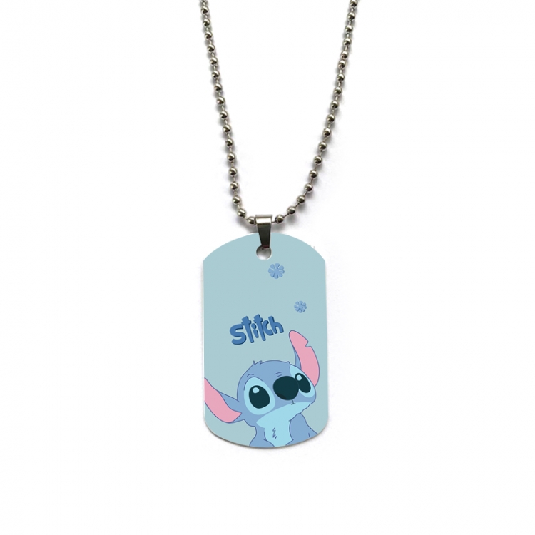  Lilo & Stitch Anime double-sided full color printed military brand necklace price for 5 pcs