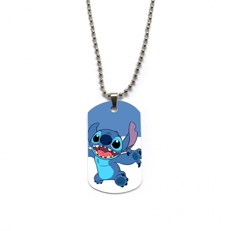  Lilo & Stitch Anime double-sided full color printed military brand necklace price for 5 pcs