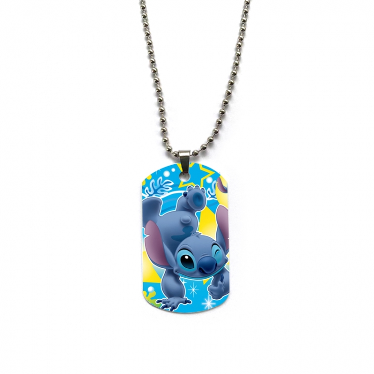  Lilo & Stitch Anime double-sided full color printed military brand necklace price for 5 pcs