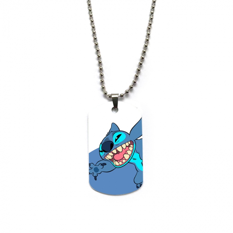  Lilo & Stitch Anime double-sided full color printed military brand necklace price for 5 pcs