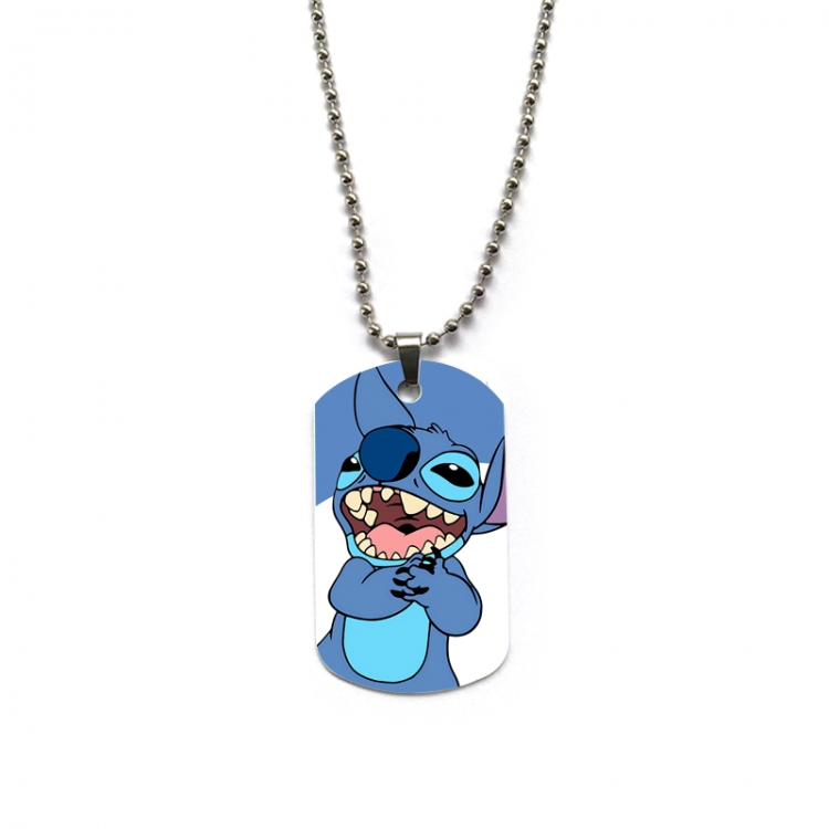  Lilo & Stitch Anime double-sided full color printed military brand necklace price for 5 pcs