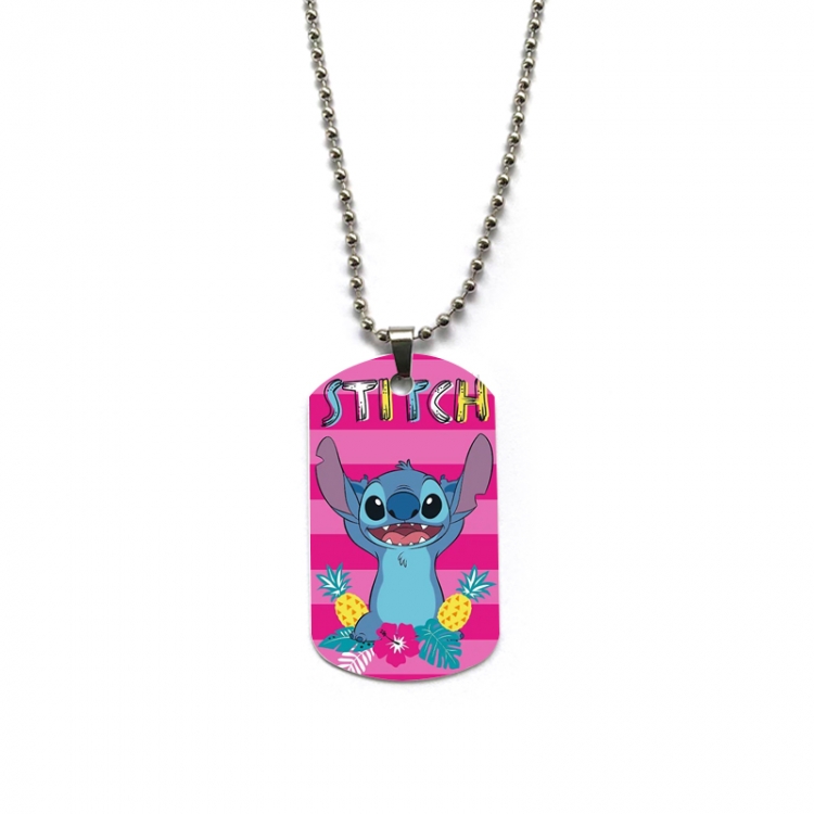  Lilo & Stitch Anime double-sided full color printed military brand necklace price for 5 pcs