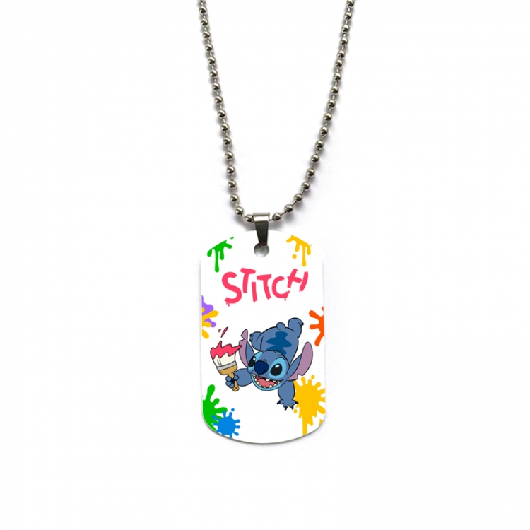  Lilo & Stitch Anime double-sided full color printed military brand necklace price for 5 pcs