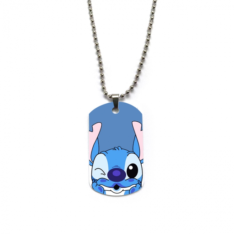  Lilo & Stitch Anime double-sided full color printed military brand necklace price for 5 pcs