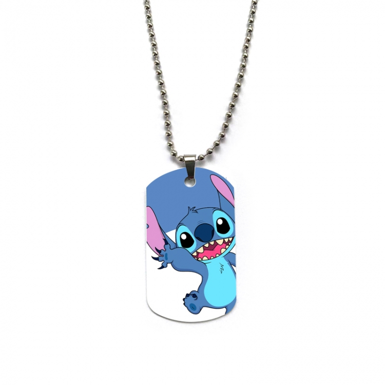  Lilo & Stitch Anime double-sided full color printed military brand necklace price for 5 pcs