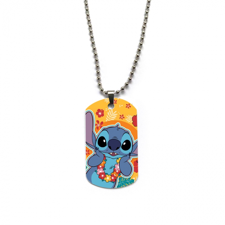  Lilo & Stitch Anime double-sided full color printed military brand necklace price for 5 pcs