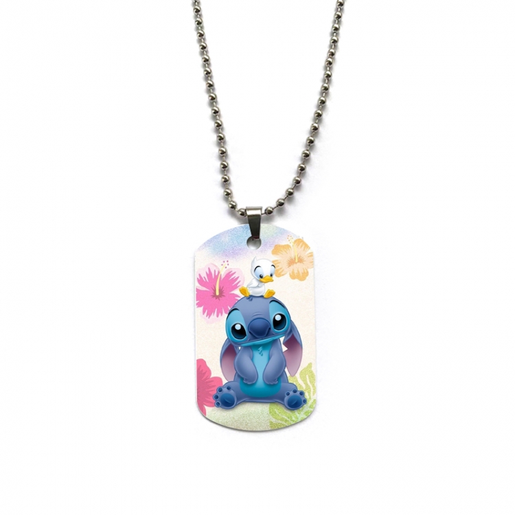  Lilo & Stitch Anime double-sided full color printed military brand necklace price for 5 pcs