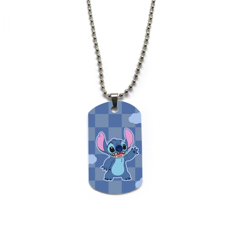  Lilo & Stitch Anime double-sided full color printed military brand necklace price for 5 pcs