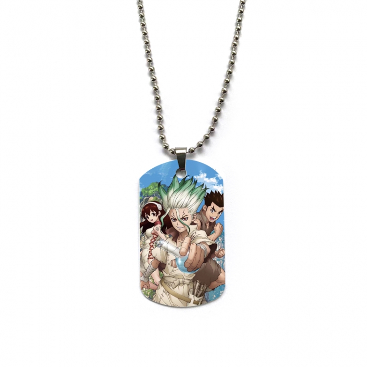 Dr.STONE Anime double-sided full color printed military brand necklace price for 5 pcs