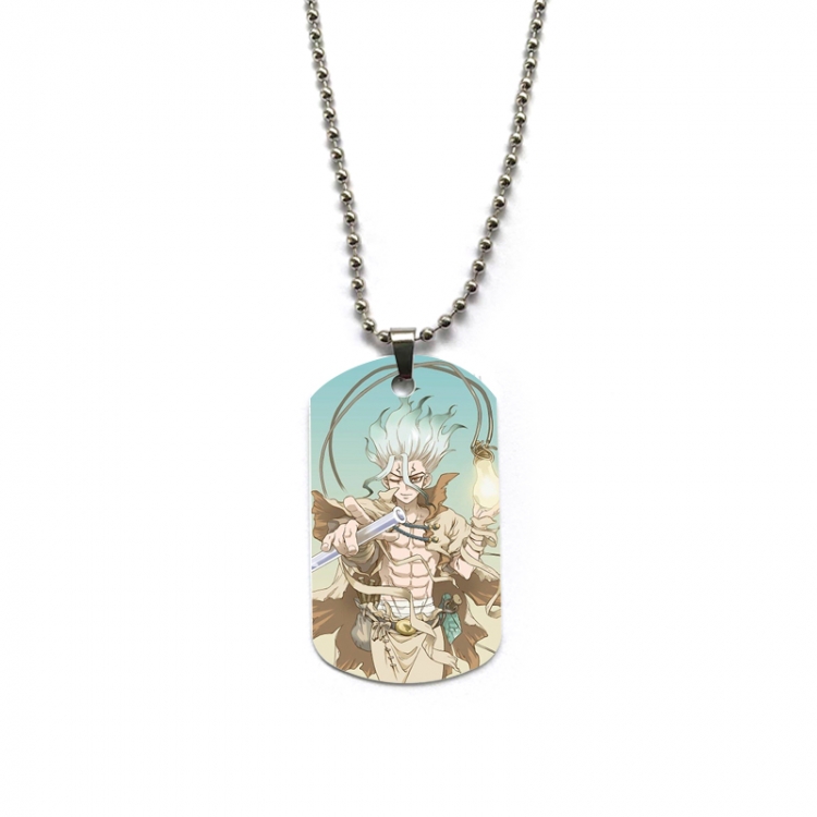 Dr.STONE Anime double-sided full color printed military brand necklace price for 5 pcs