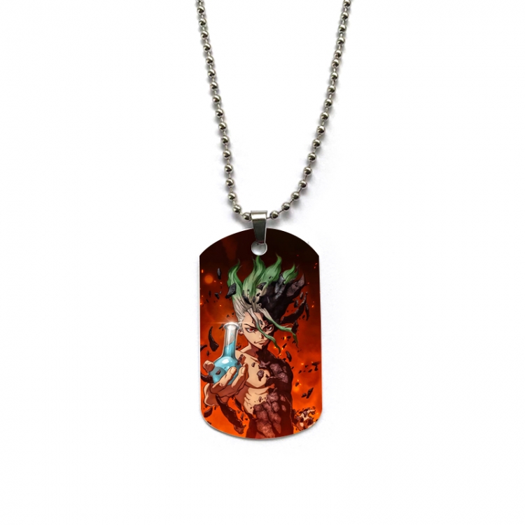 Dr.STONE Anime double-sided full color printed military brand necklace price for 5 pcs