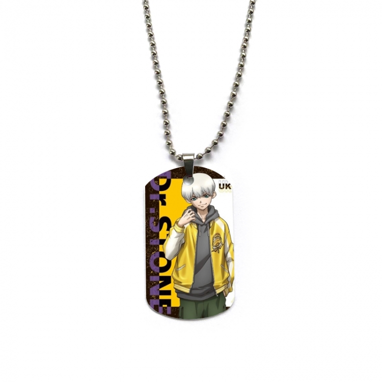 Dr.STONE Anime double-sided full color printed military brand necklace price for 5 pcs
