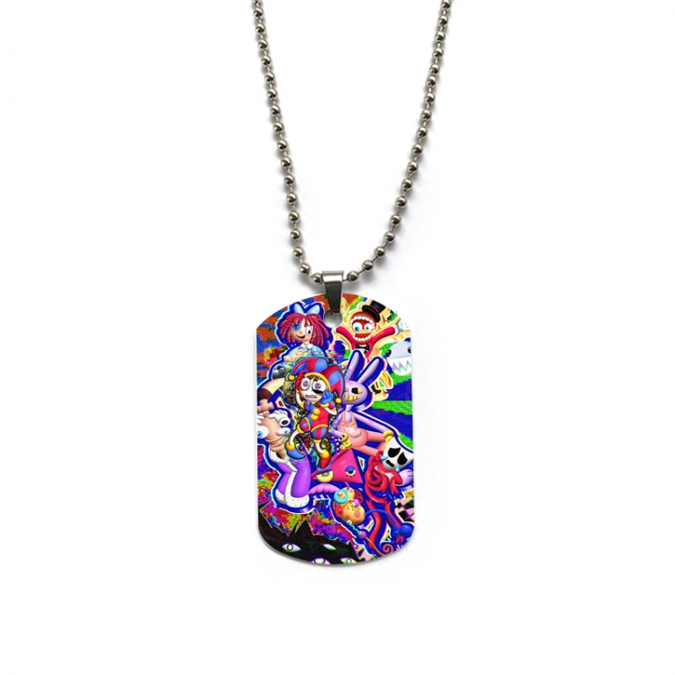 The Amazing Digital Circus Anime double-sided full color printed military brand necklace price for 5 pcs