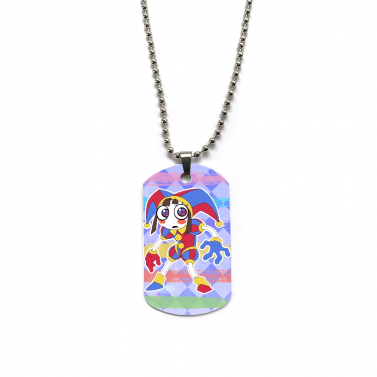The Amazing Digital Circus Anime double-sided full color printed military brand necklace price for 5 pcs