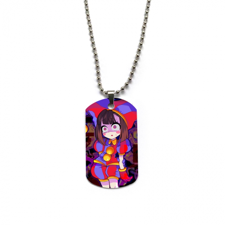 The Amazing Digital Circus Anime double-sided full color printed military brand necklace price for 5 pcs