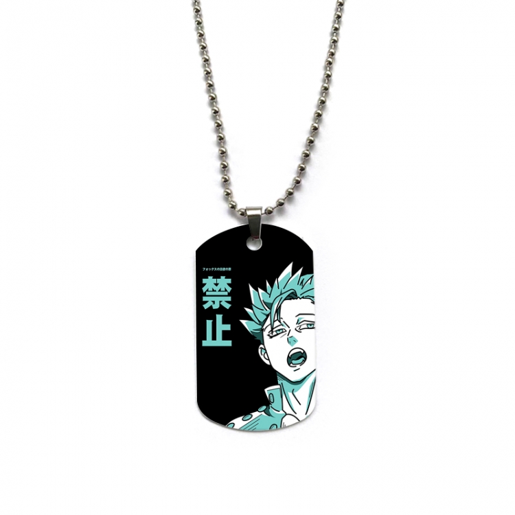 The Seven Deadly Sins Anime double-sided full color printed military brand necklace price for 5 pcs