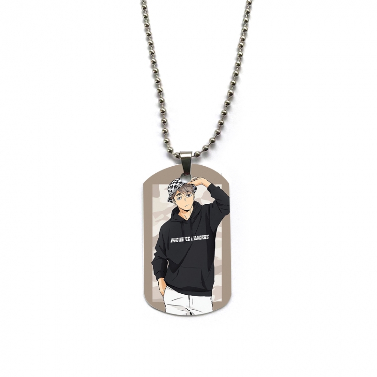 Haikyuu!! Anime double-sided full color printed military brand necklace price for 5 pcs