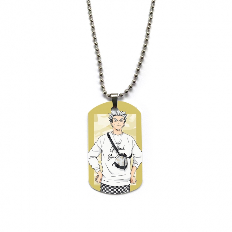 Haikyuu!! Anime double-sided full color printed military brand necklace price for 5 pcs