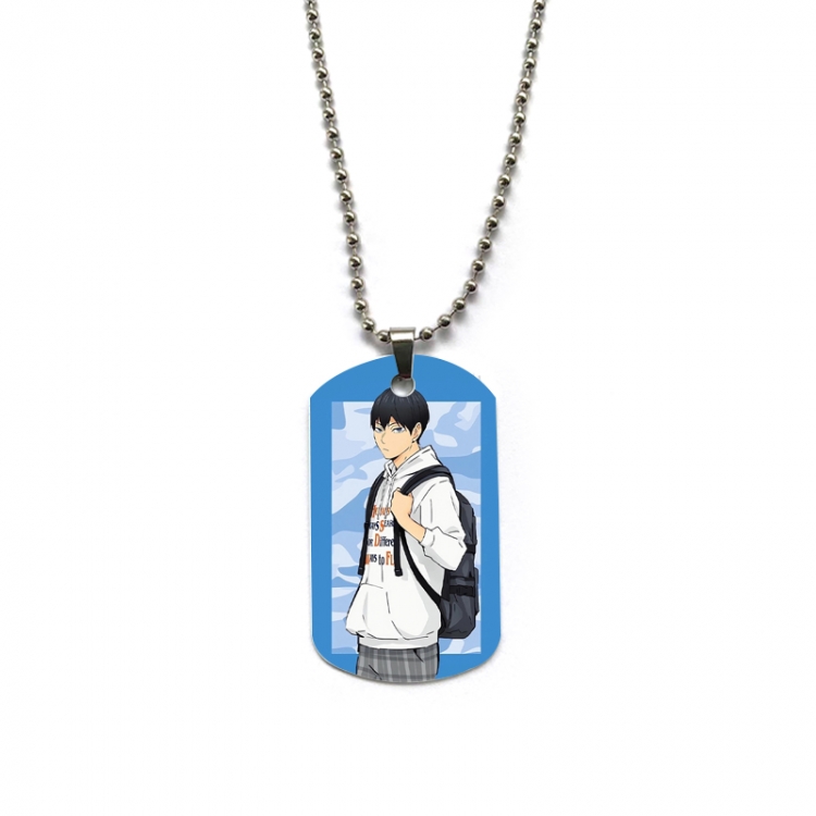 Haikyuu!! Anime double-sided full color printed military brand necklace price for 5 pcs