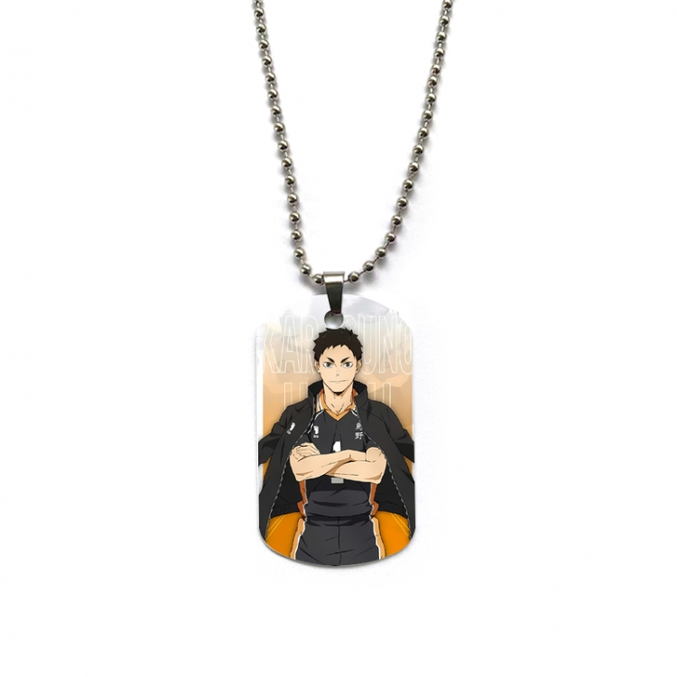 Haikyuu!! Anime double-sided full color printed military brand necklace price for 5 pcs