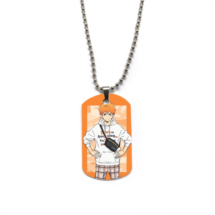 Haikyuu!! Anime double-sided full color printed military brand necklace price for 5 pcs