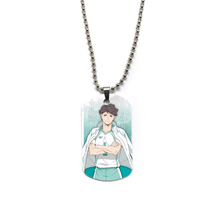 Haikyuu!! Anime double-sided full color printed military brand necklace price for 5 pcs