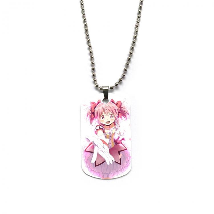 Magical Girl Madoka of the Magus Anime double-sided full color printed military brand necklace price for 5 pcs