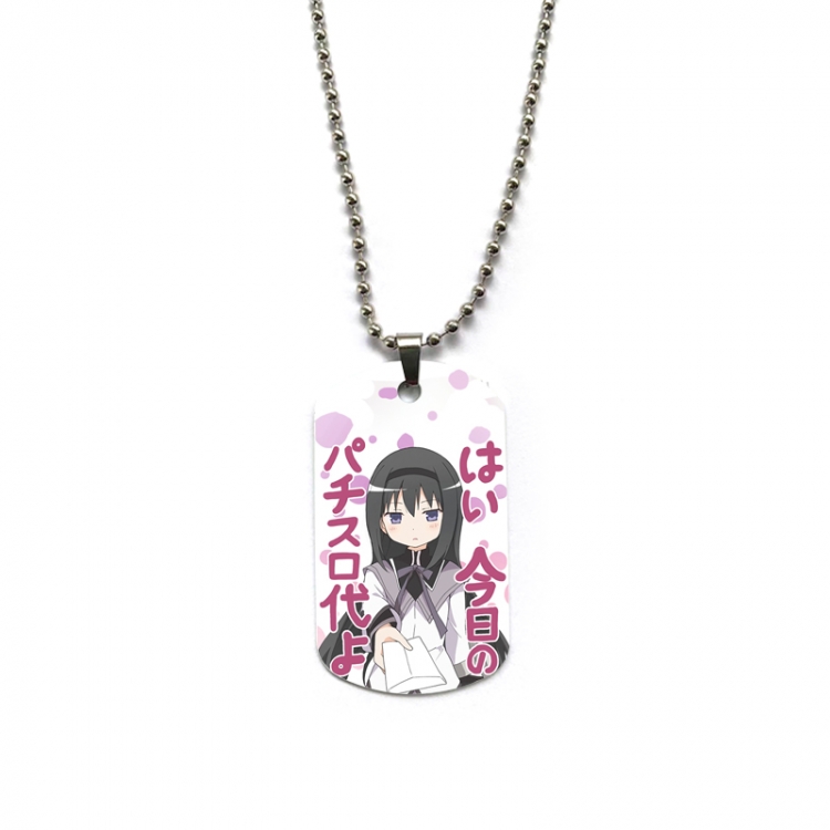 Magical Girl Madoka of the Magus Anime double-sided full color printed military brand necklace price for 5 pcs