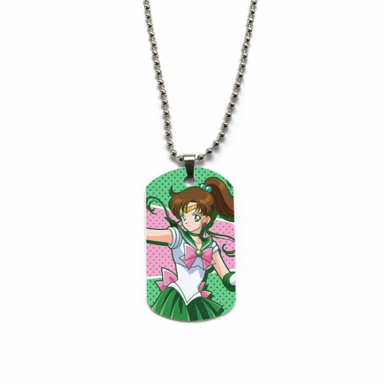 sailormoon Anime double-sided full color printed military brand necklace price for 5 pcs