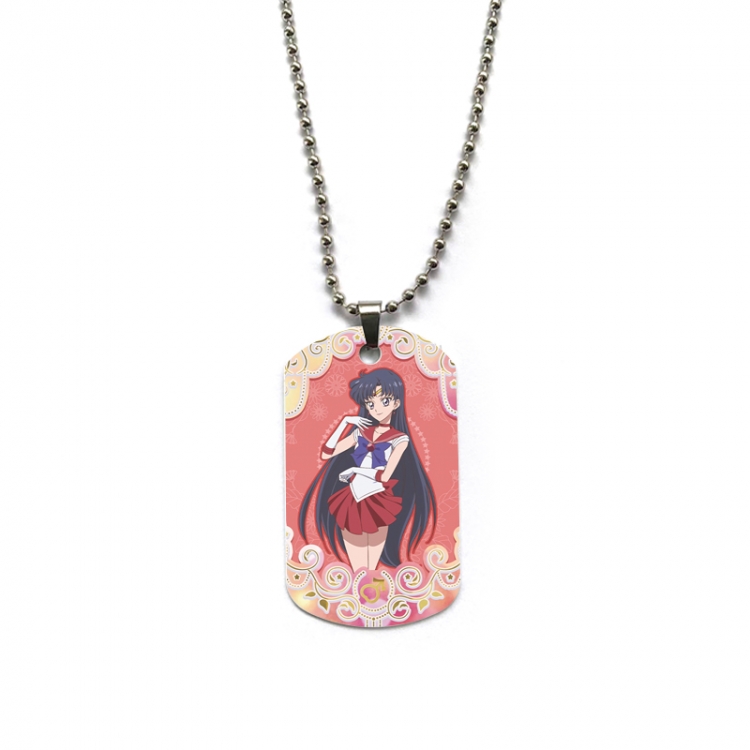 sailormoon Anime double-sided full color printed military brand necklace price for 5 pcs