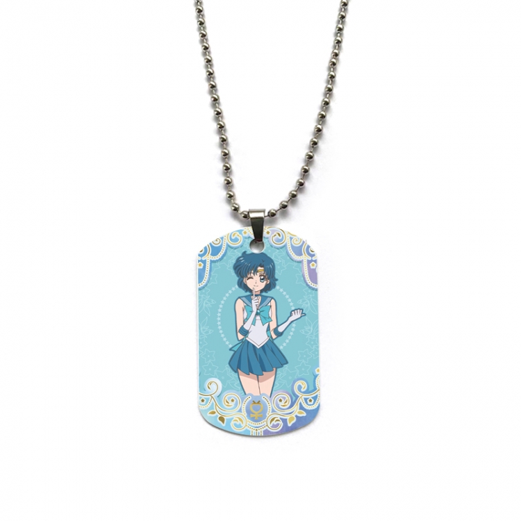 sailormoon Anime double-sided full color printed military brand necklace price for 5 pcs