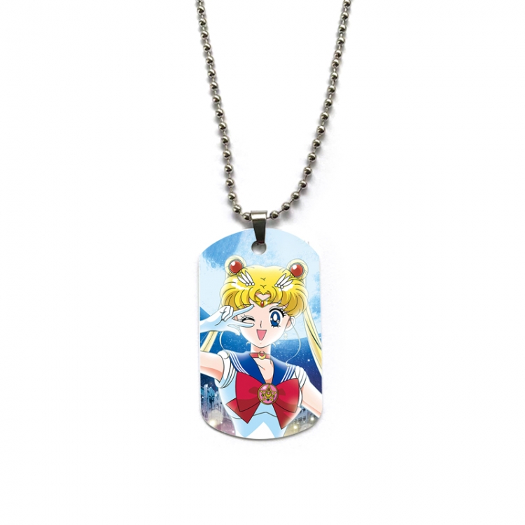 sailormoon Anime double-sided full color printed military brand necklace price for 5 pcs