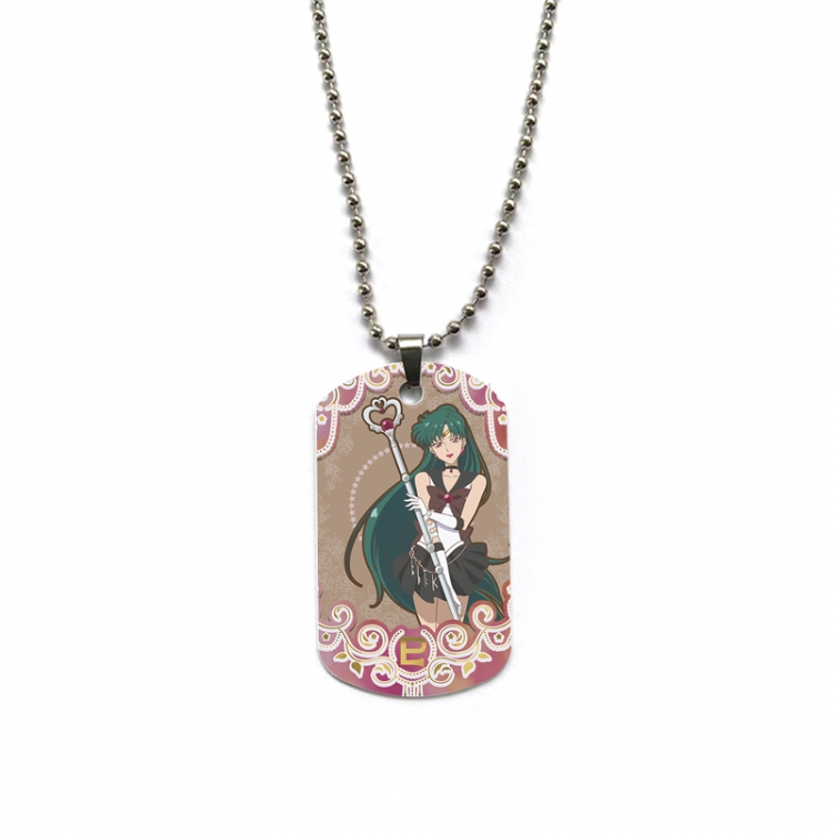 sailormoon Anime double-sided full color printed military brand necklace price for 5 pcs