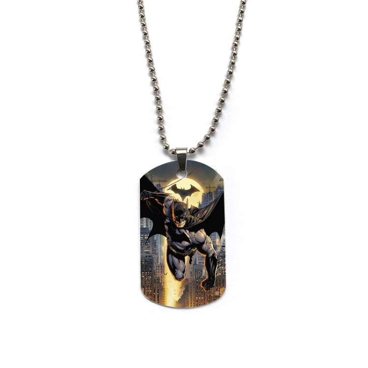 Batman Anime double-sided full color printed military brand necklace price for 5 pcs