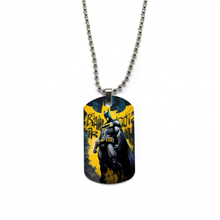 Batman Anime double-sided full color printed military brand necklace price for 5 pcs