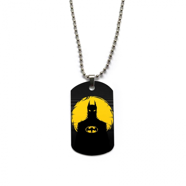 Batman Anime double-sided full color printed military brand necklace price for 5 pcs