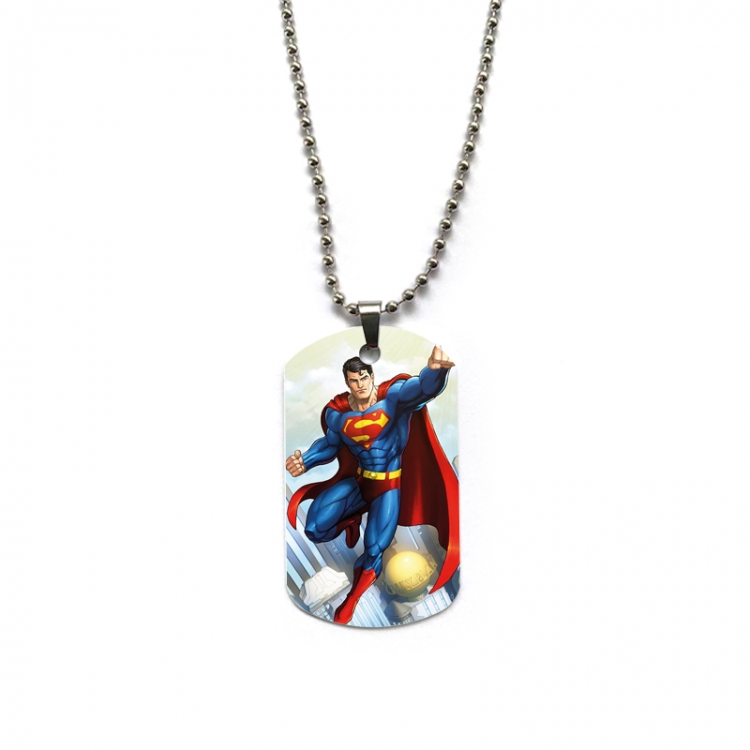 Superman Anime double-sided full color printed military brand necklace price for 5 pcs