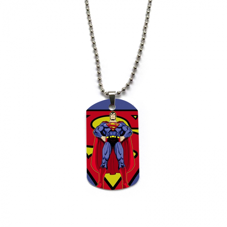 Superman Anime double-sided full color printed military brand necklace price for 5 pcs