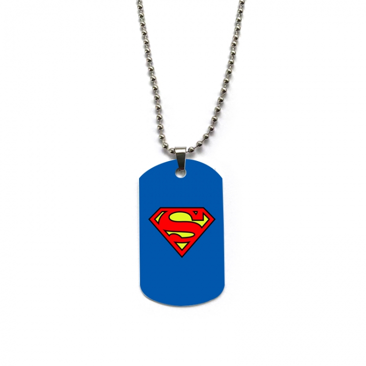 Superman Anime double-sided full color printed military brand necklace price for 5 pcs