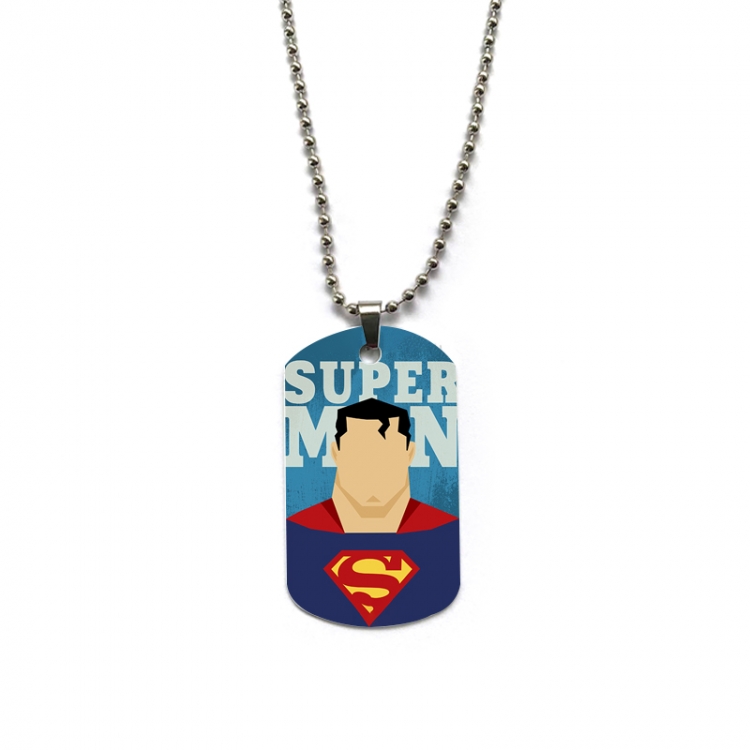 Superman Anime double-sided full color printed military brand necklace price for 5 pcs