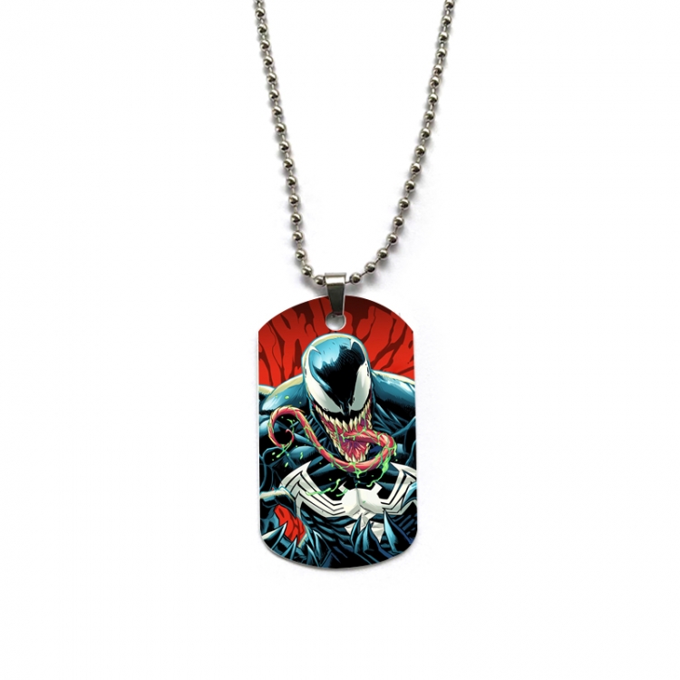 venom Anime double-sided full color printed military brand necklace price for 5 pcs