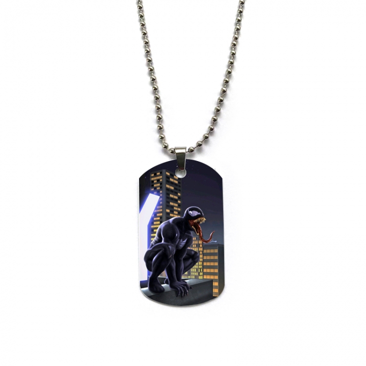 venom Anime double-sided full color printed military brand necklace price for 5 pcs